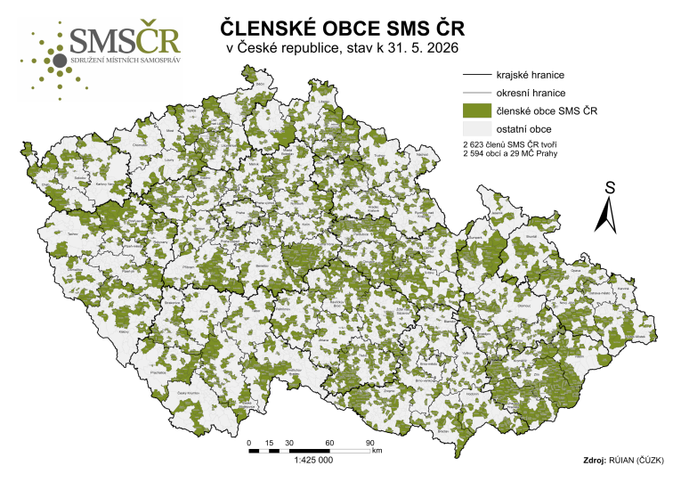 Mapa členských obcí